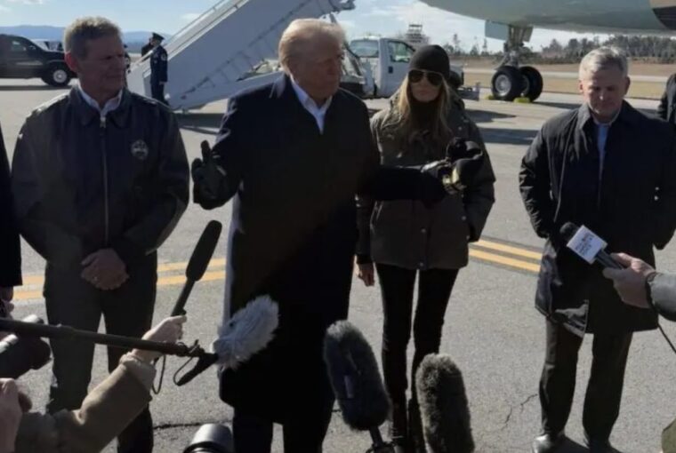 Donald Trump em entrevista a jornalistas